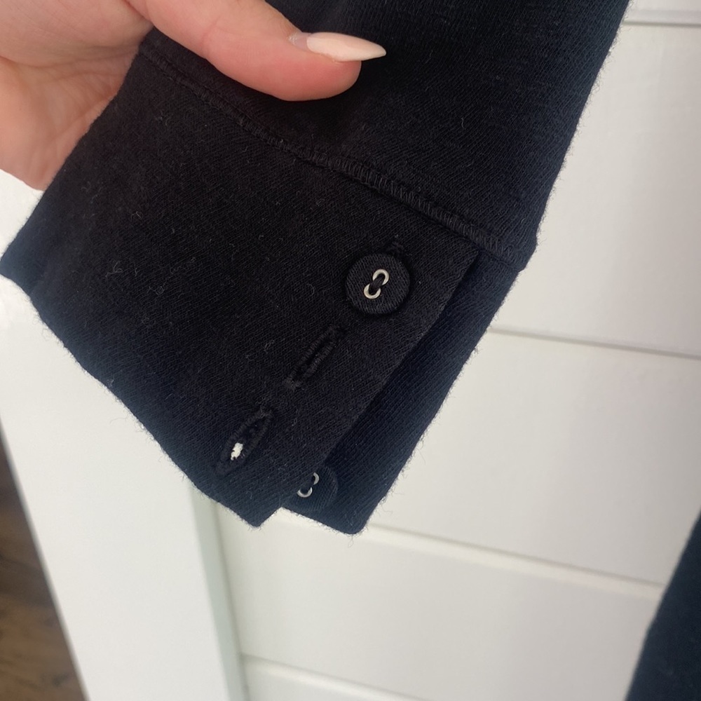 Banana Republic | Black Knee Length Poplin Cotton Half Sleeve Dress - Picture 5 of 8